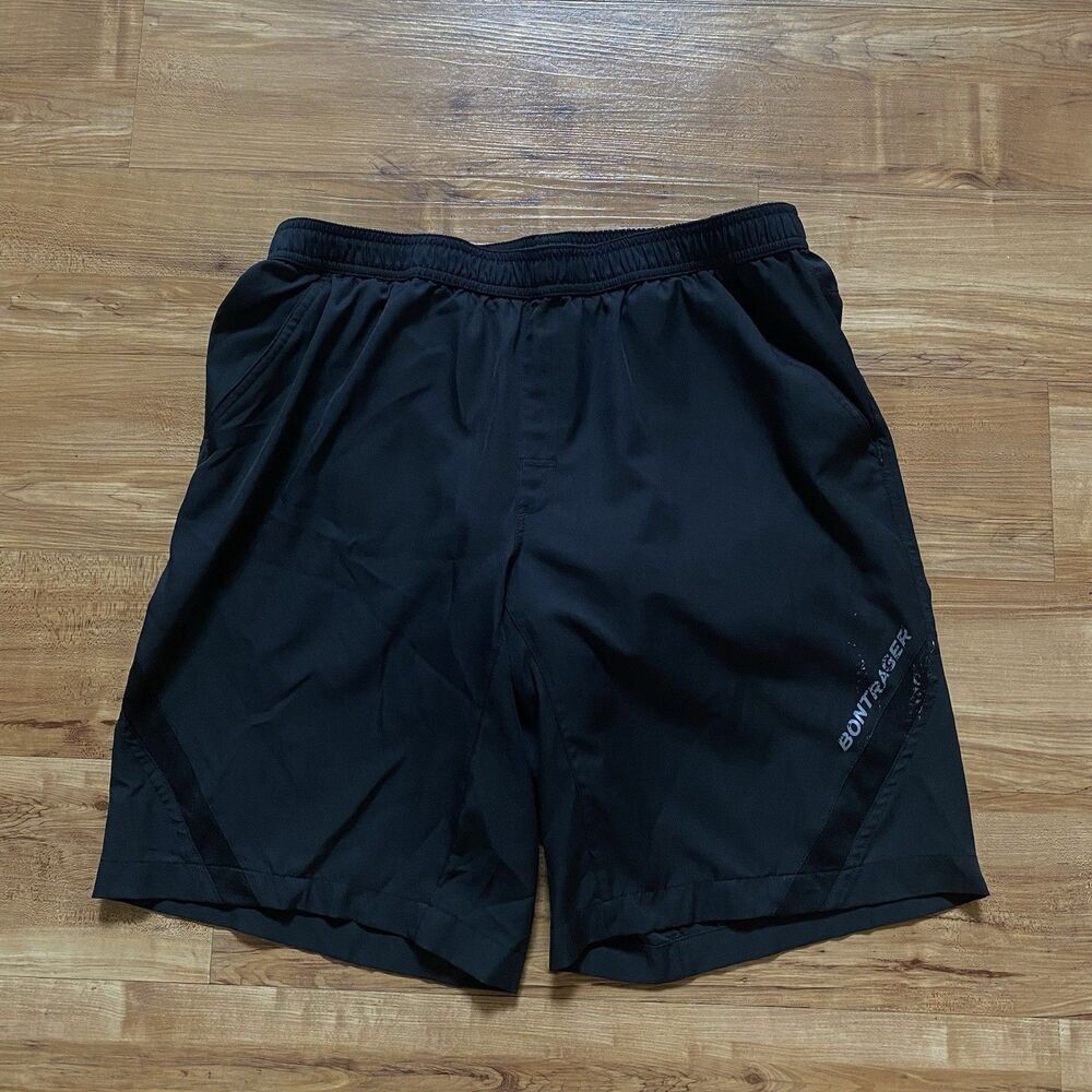 BONTRAGER Men XL Black Quantum Padded Cycling Loose Fit Bike 11” Pull On Shorts*